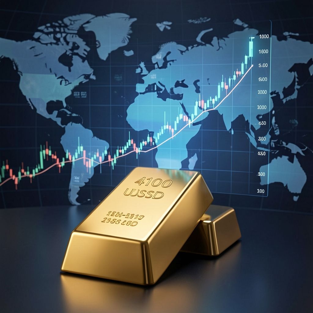 Giá vàng thế giới vượt mốc 4.100 USD/ounce nhờ căng thẳng địa chính trị và lực mua mạnh