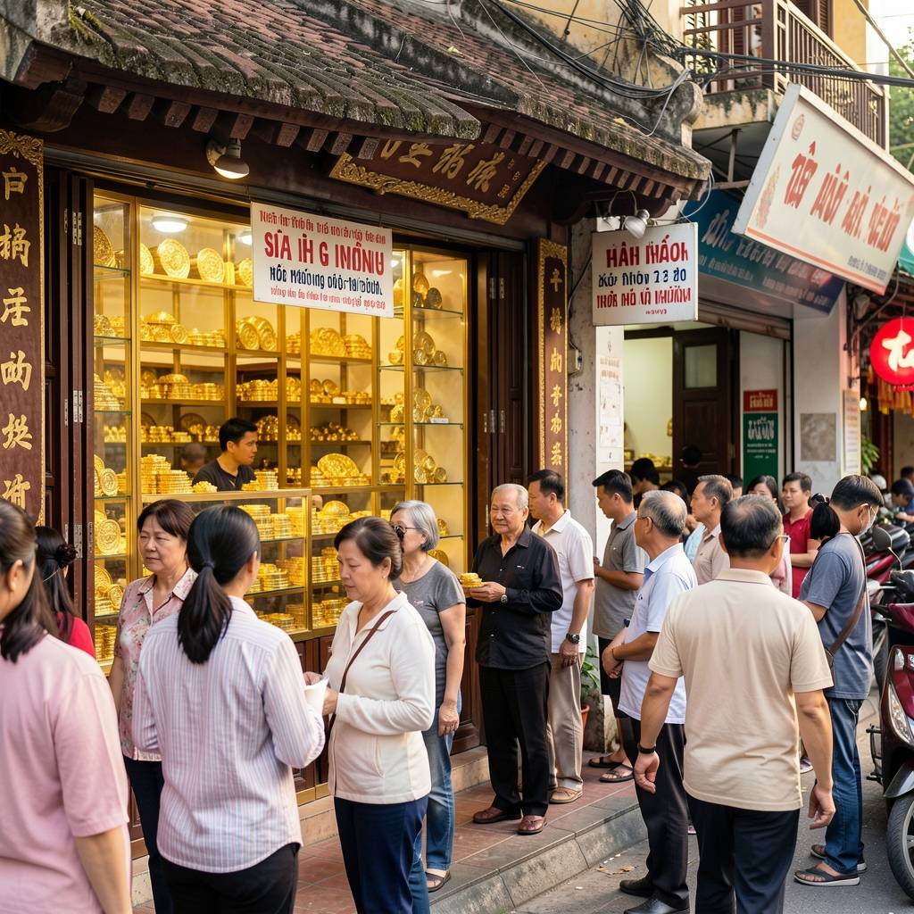 Tình trạng đông đúc và giới hạn giao dịch tại các tiệm vàng
