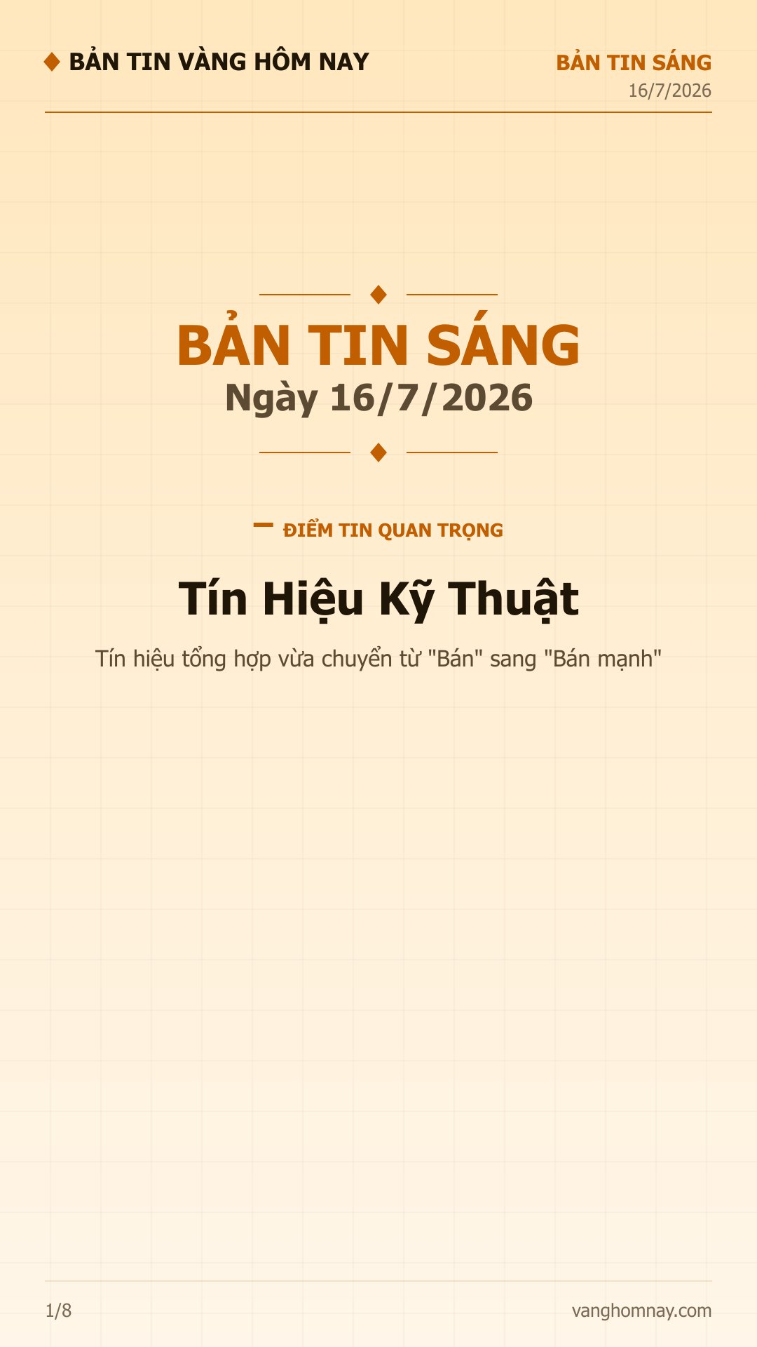 Bản Tin Vàng Sáng: Tín Hiệu Bán Mạnh & Diễn Biến Thị Trường Quan Trọng